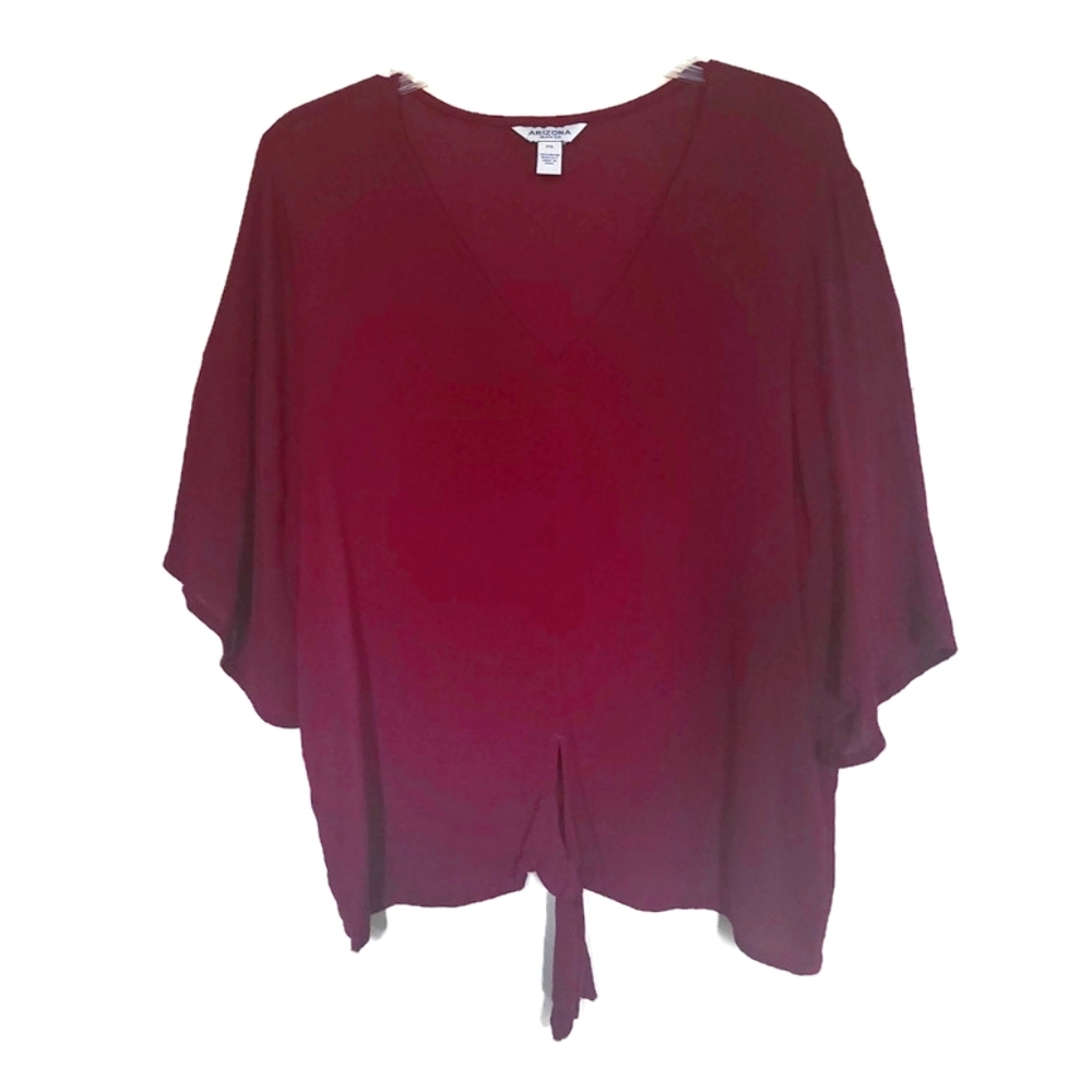 Arizona Jean Co Blouse Top Burgundy XXL